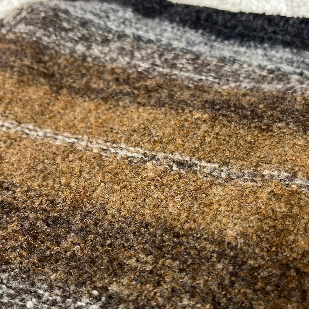 Peresteso Wool Blend Handwoven Italian Scarf Earth Tone Striped Cozy Wrap